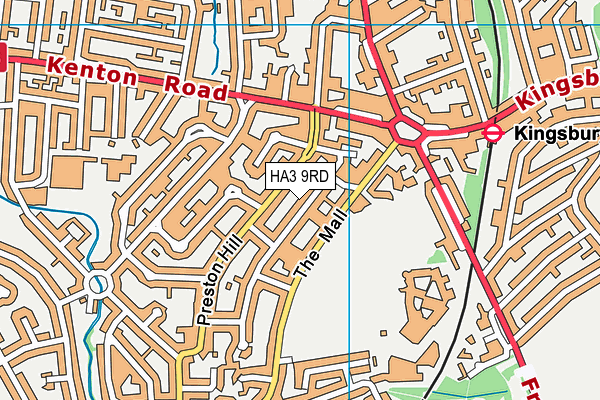 HA3 9RD map - OS VectorMap District (Ordnance Survey)