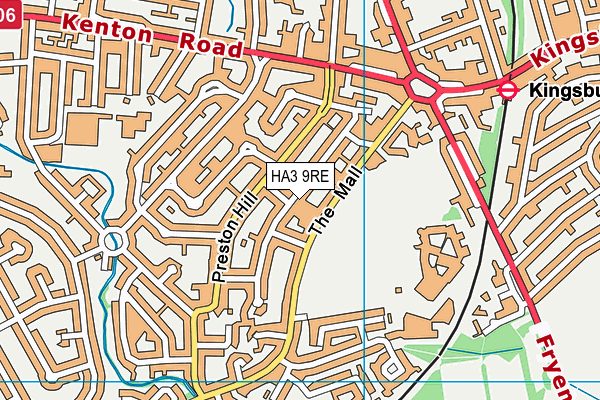 HA3 9RE map - OS VectorMap District (Ordnance Survey)