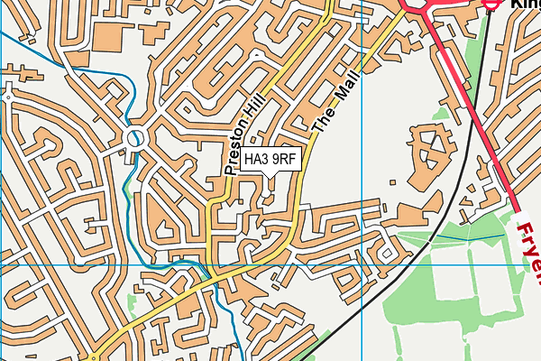 HA3 9RF map - OS VectorMap District (Ordnance Survey)