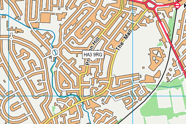 HA3 9RG map - OS VectorMap District (Ordnance Survey)