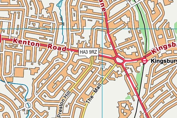 HA3 9RZ map - OS VectorMap District (Ordnance Survey)