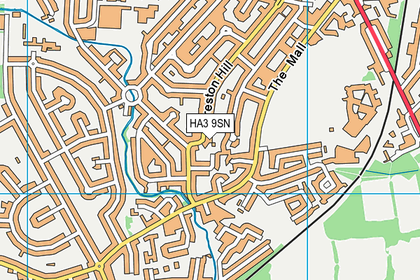 HA3 9SN map - OS VectorMap District (Ordnance Survey)