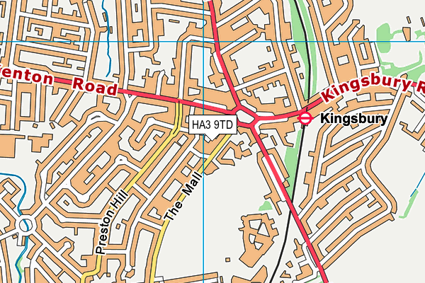 HA3 9TD map - OS VectorMap District (Ordnance Survey)