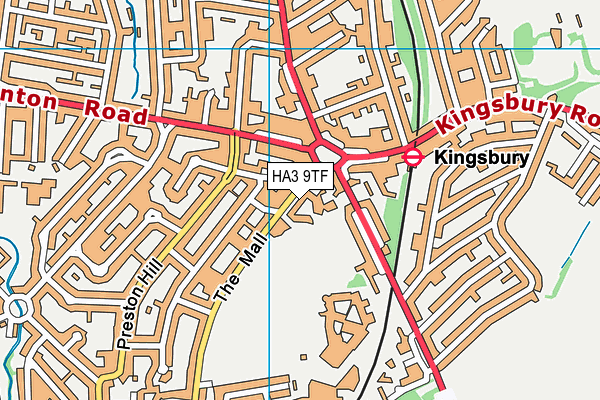 HA3 9TF map - OS VectorMap District (Ordnance Survey)