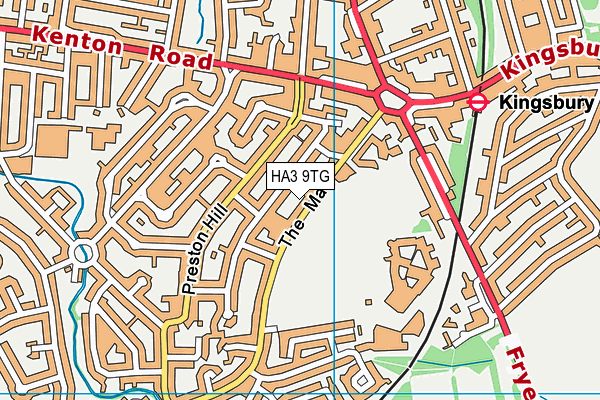 HA3 9TG map - OS VectorMap District (Ordnance Survey)