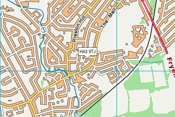 HA3 9TJ map - OS VectorMap District (Ordnance Survey)