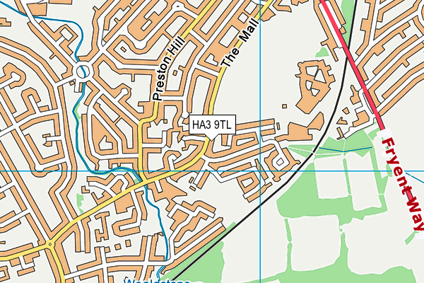 HA3 9TL map - OS VectorMap District (Ordnance Survey)