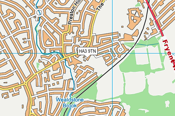 HA3 9TN map - OS VectorMap District (Ordnance Survey)