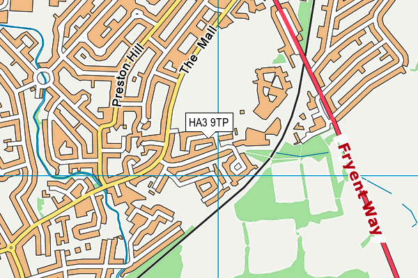 HA3 9TP map - OS VectorMap District (Ordnance Survey)