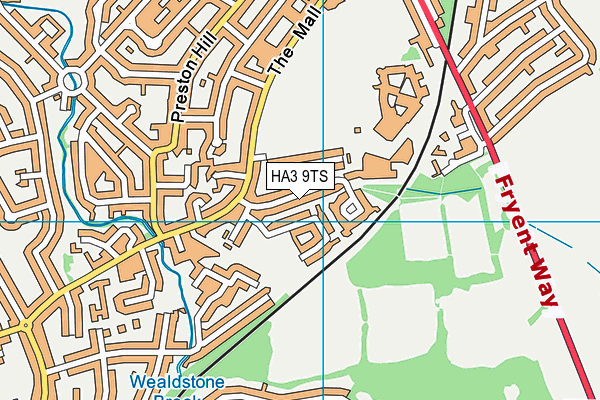 HA3 9TS map - OS VectorMap District (Ordnance Survey)