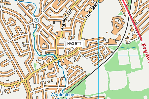 HA3 9TT map - OS VectorMap District (Ordnance Survey)