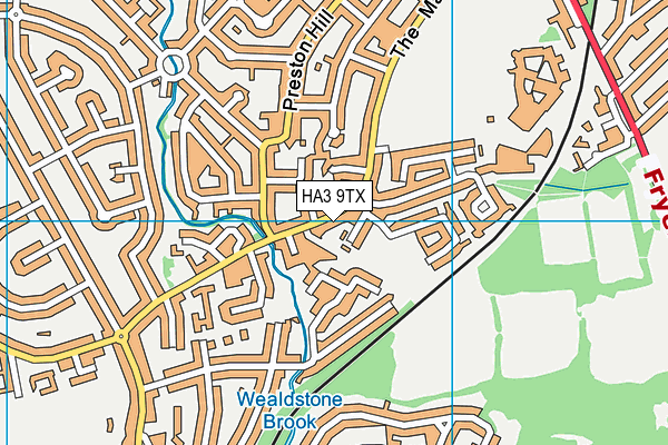 HA3 9TX map - OS VectorMap District (Ordnance Survey)