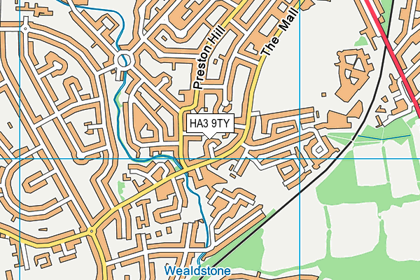 HA3 9TY map - OS VectorMap District (Ordnance Survey)