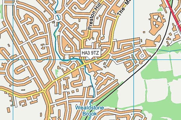 HA3 9TZ map - OS VectorMap District (Ordnance Survey)