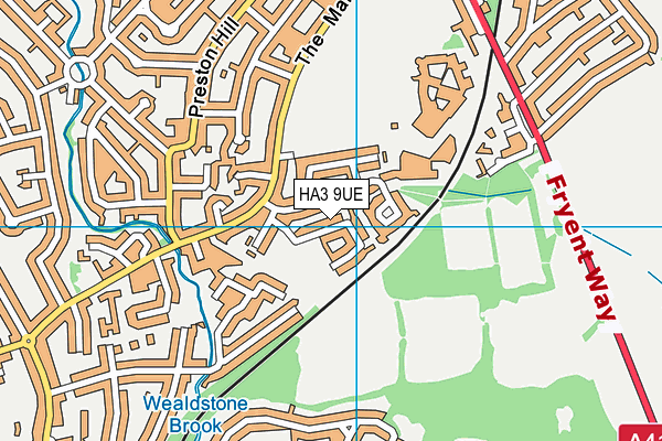 HA3 9UE map - OS VectorMap District (Ordnance Survey)