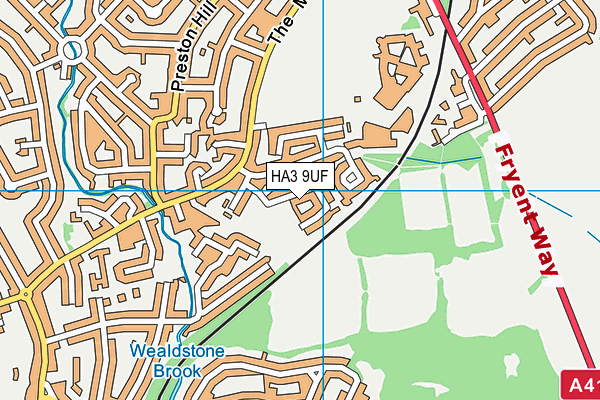 HA3 9UF map - OS VectorMap District (Ordnance Survey)