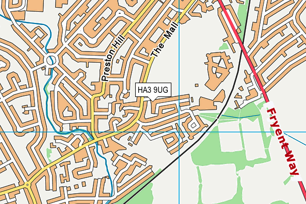 HA3 9UG map - OS VectorMap District (Ordnance Survey)