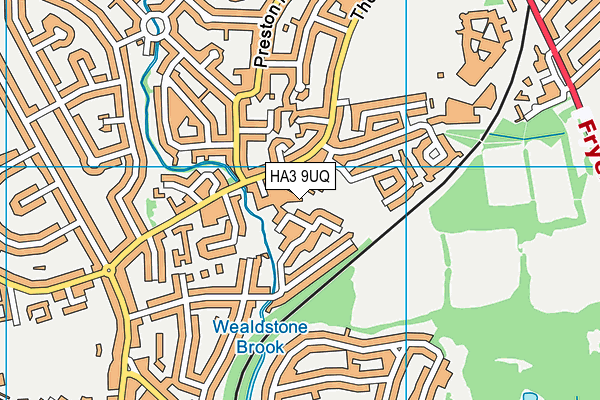 HA3 9UQ map - OS VectorMap District (Ordnance Survey)