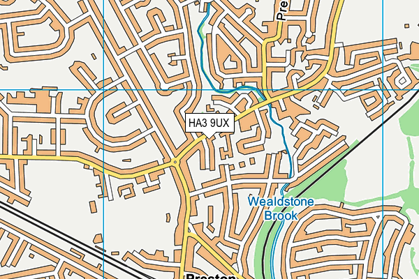 HA3 9UX map - OS VectorMap District (Ordnance Survey)