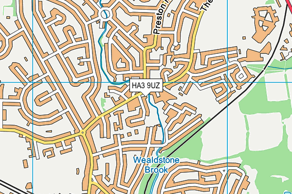 HA3 9UZ map - OS VectorMap District (Ordnance Survey)