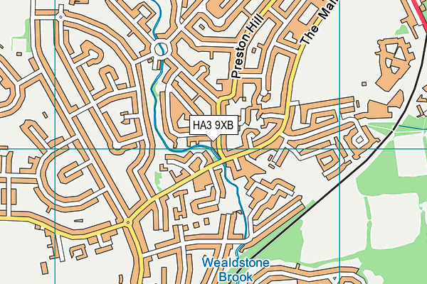 HA3 9XB map - OS VectorMap District (Ordnance Survey)