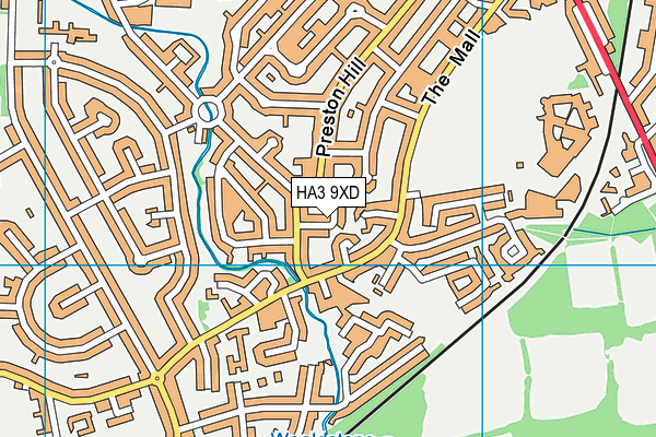 HA3 9XD map - OS VectorMap District (Ordnance Survey)