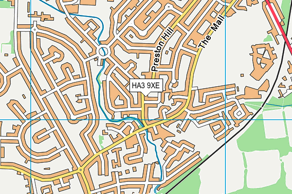 HA3 9XE map - OS VectorMap District (Ordnance Survey)