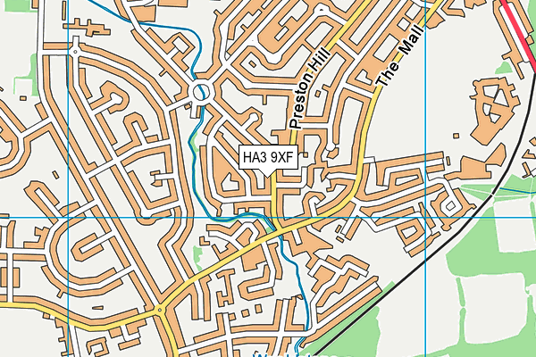 HA3 9XF map - OS VectorMap District (Ordnance Survey)