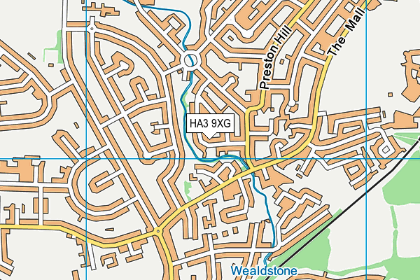 HA3 9XG map - OS VectorMap District (Ordnance Survey)