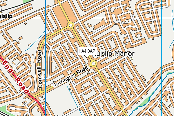 HA4 0AP map - OS VectorMap District (Ordnance Survey)