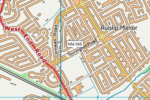 HA4 0AS map - OS VectorMap District (Ordnance Survey)