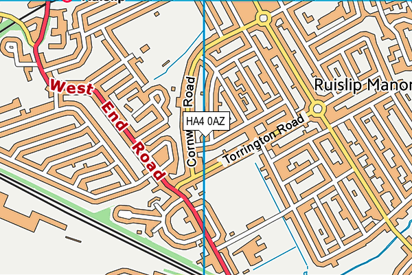 HA4 0AZ map - OS VectorMap District (Ordnance Survey)