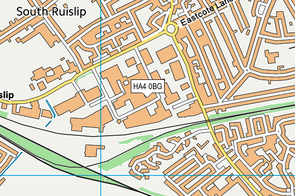 HA4 0BG map - OS VectorMap District (Ordnance Survey)