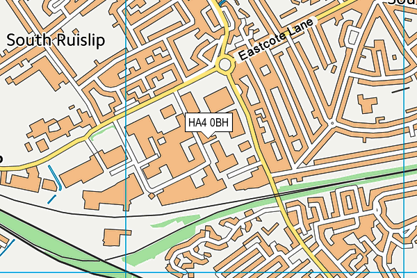 HA4 0BH map - OS VectorMap District (Ordnance Survey)
