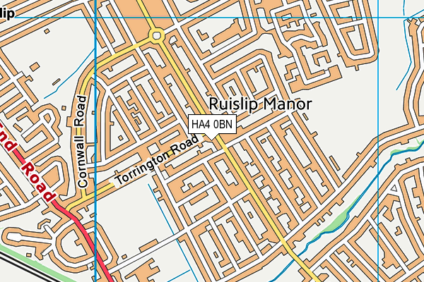 HA4 0BN map - OS VectorMap District (Ordnance Survey)