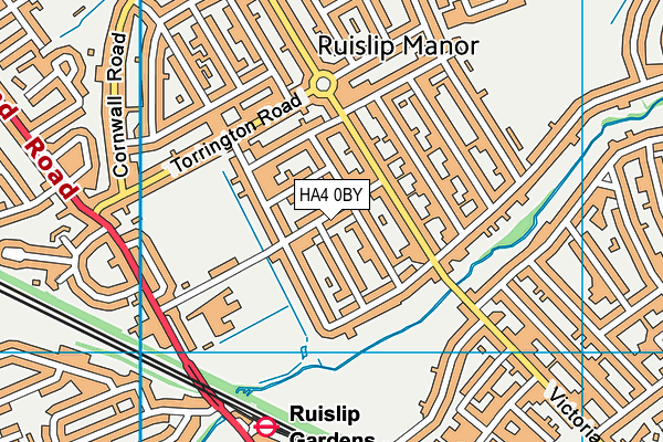 Ruislip High School map (HA4 0BY) - OS VectorMap District (Ordnance Survey)