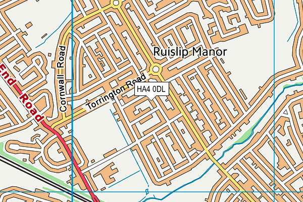 HA4 0DL map - OS VectorMap District (Ordnance Survey)