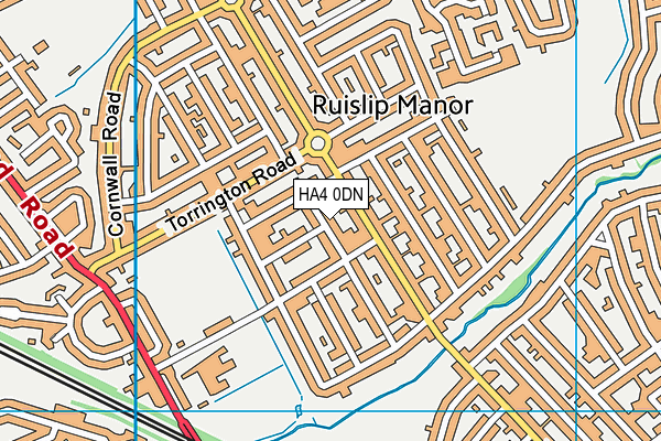 HA4 0DN map - OS VectorMap District (Ordnance Survey)