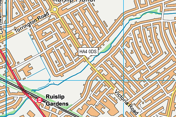 HA4 0DS map - OS VectorMap District (Ordnance Survey)