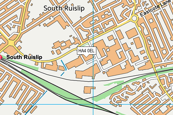 HA4 0EL map - OS VectorMap District (Ordnance Survey)