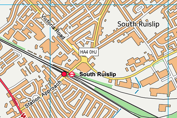 HA4 0HJ map - OS VectorMap District (Ordnance Survey)