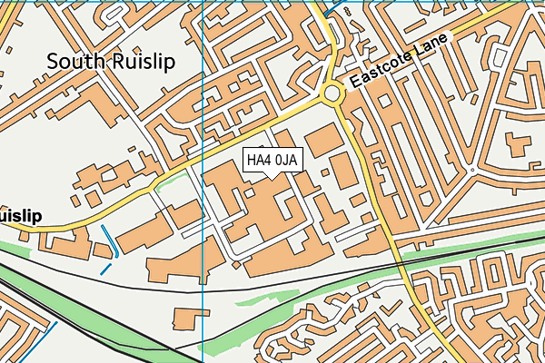 HA4 0JA map - OS VectorMap District (Ordnance Survey)