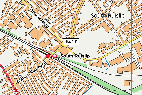 HA4 0JE map - OS VectorMap District (Ordnance Survey)