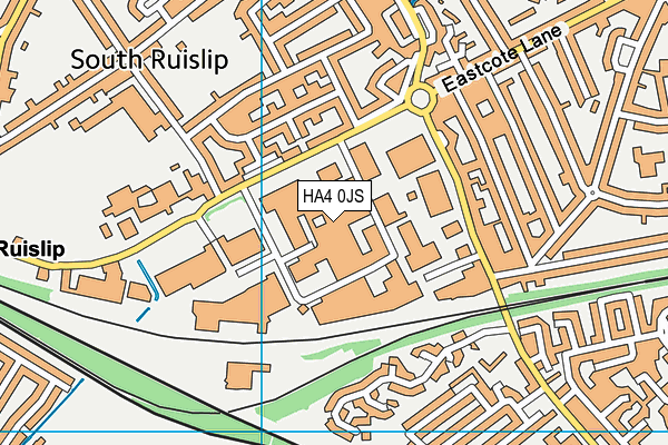 HA4 0JS map - OS VectorMap District (Ordnance Survey)