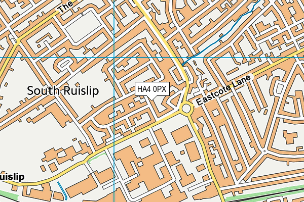 HA4 0PX map - OS VectorMap District (Ordnance Survey)