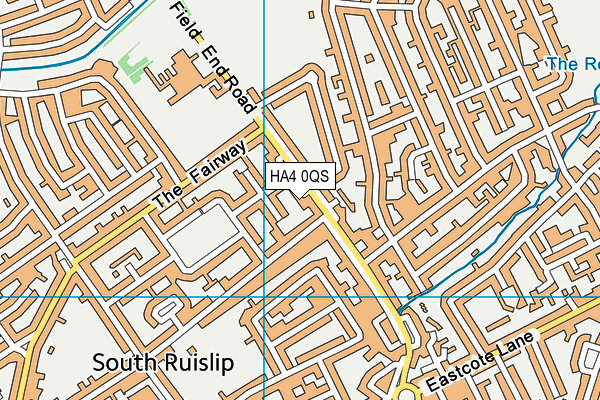 HA4 0QS map - OS VectorMap District (Ordnance Survey)