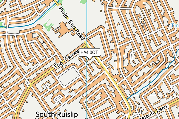 HA4 0QT map - OS VectorMap District (Ordnance Survey)