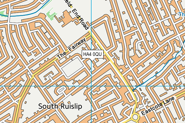 HA4 0QU map - OS VectorMap District (Ordnance Survey)