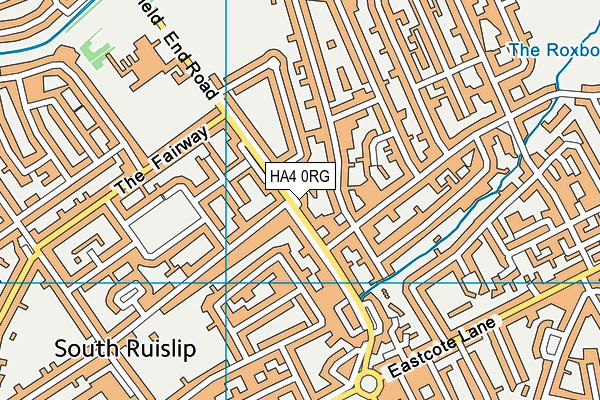 HA4 0RG map - OS VectorMap District (Ordnance Survey)