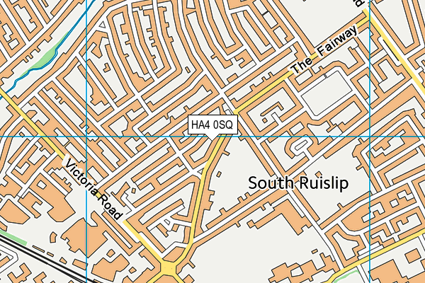 HA4 0SQ map - OS VectorMap District (Ordnance Survey)